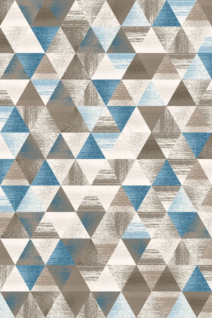 简约三角形渐变几何印花家居地毯图案