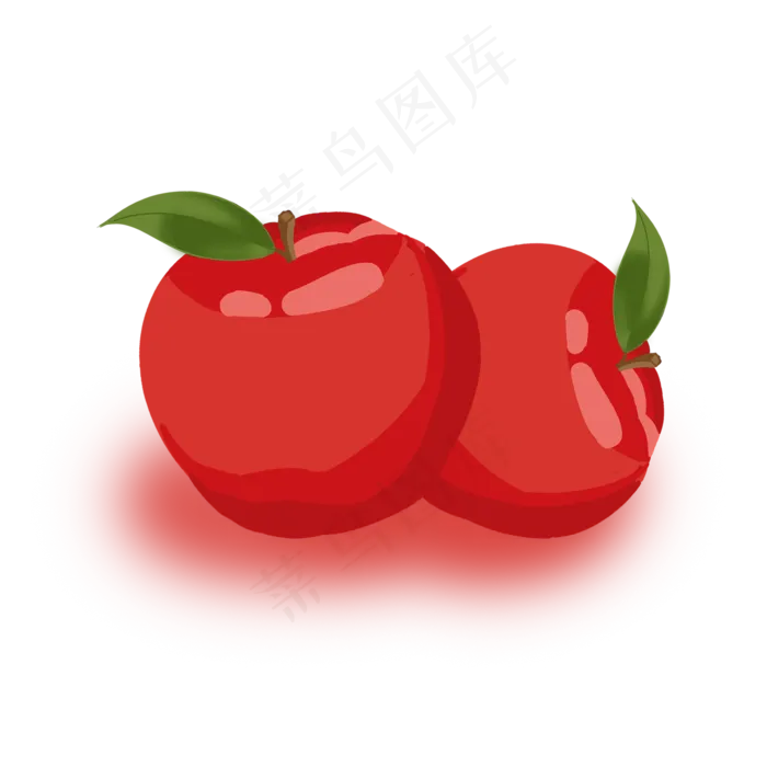 两个红富士红色苹果