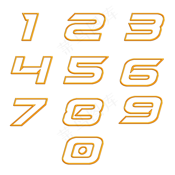 本素材作品名称为原创金属描边镂空艺术数字(2000x2000(dpi:150))sdd