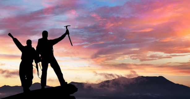 攀登成功的巅峰剪影1920800pxpsd模版下载