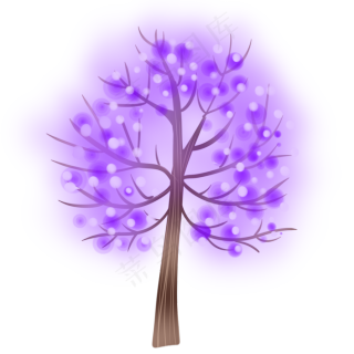 紫色的树木装饰插画