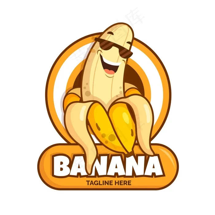 酷香蕉人物标志模板