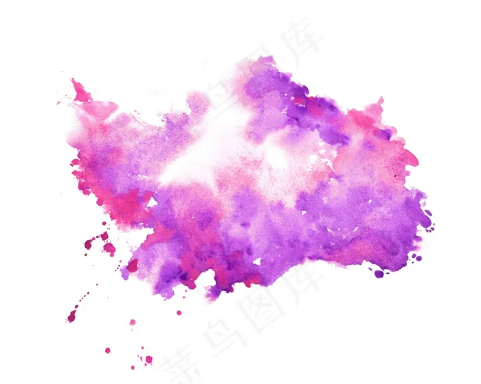 手绘紫色水彩画污点纹理背景