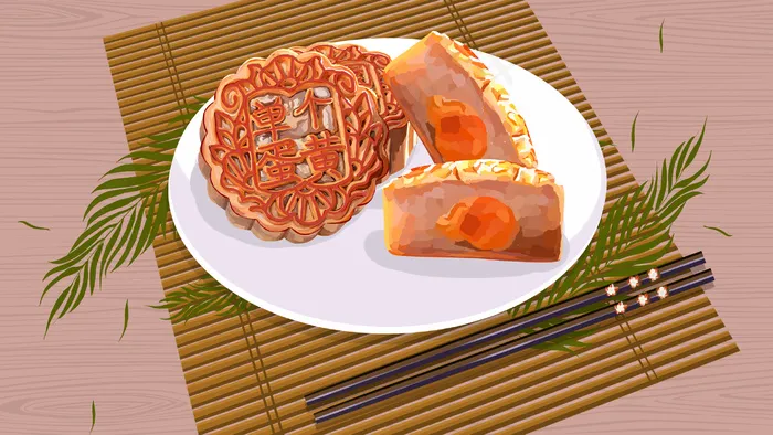 中秋节食品蛋黄月饼中秋