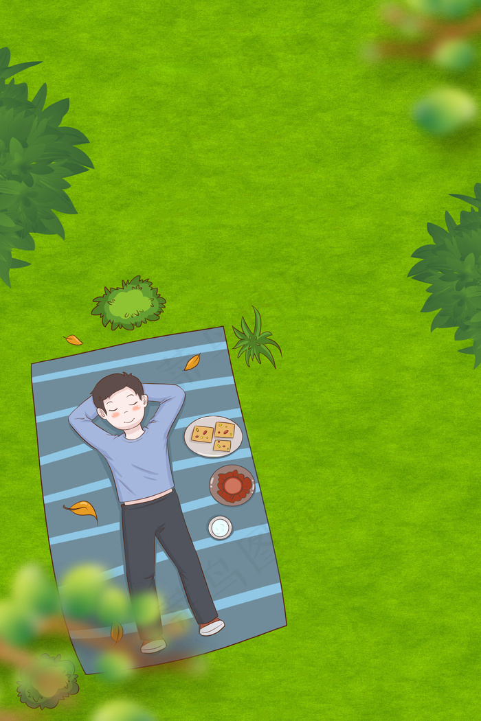 国庆长假草坪俯视卡通背景35455315pxpsd模版下载