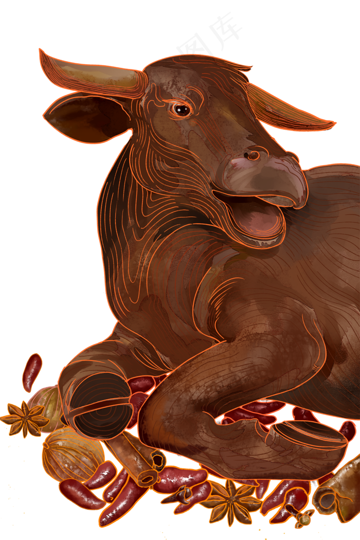 菜鸟图库提供高质量设计素材下载,本素材作品名称为2021牛中国风喜庆