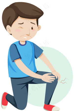 有关节疼痛症状的卡通人物