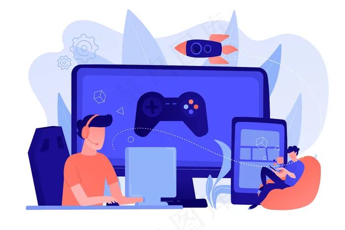 游戏玩家在不同的硬件平台上玩电子游戏。跨平台游戏、跨平台游戏和跨平台游戏概念