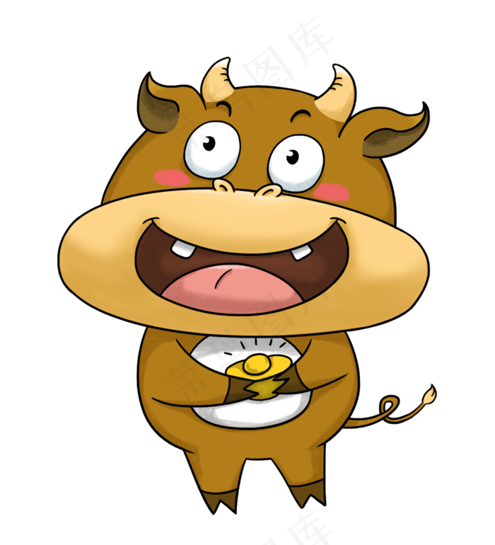 新年牛年仰视牛表情包2000x2200dpi300psd模版下载