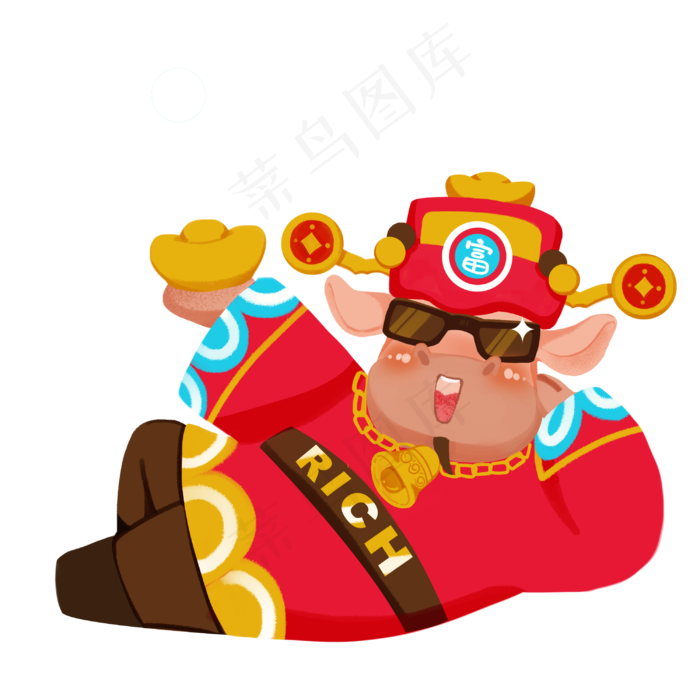 2021牛年恭喜发财(3000x3000(dpi:300))psd模版下载