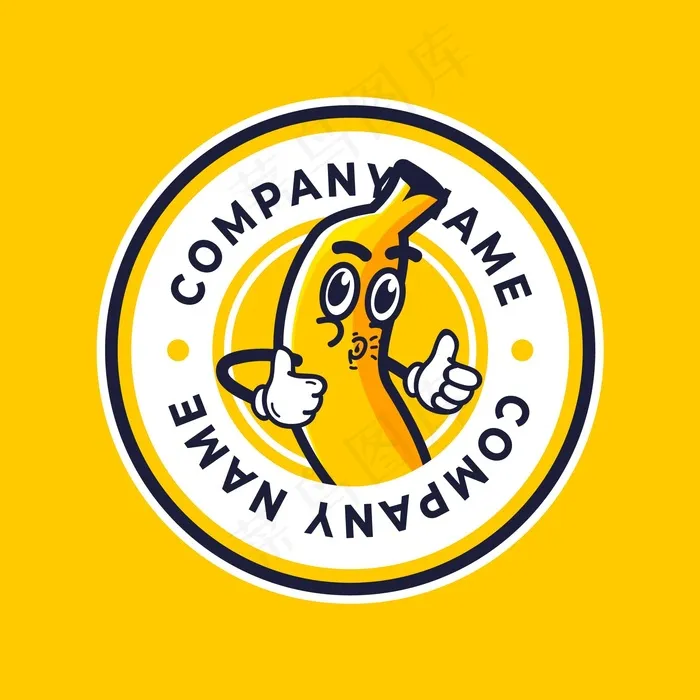 有趣的香蕉人物插图标志