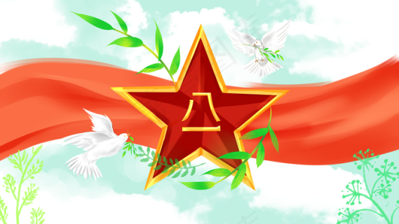 八一建军节创意2000x2000dpi150psd模版下载