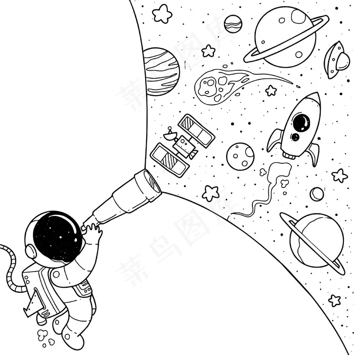 可爱的宇航员卡通