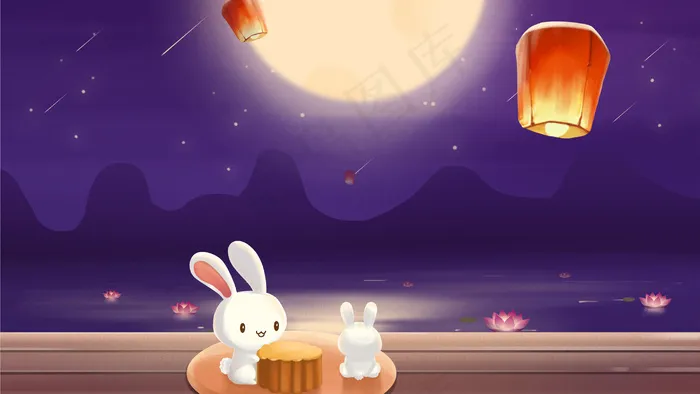 中秋节赏月吃月饼