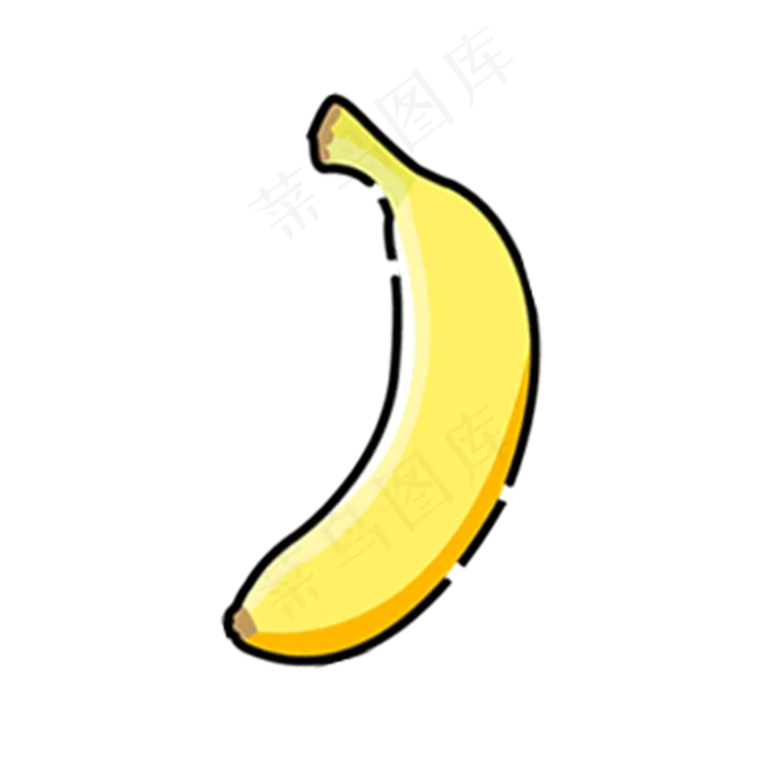 卡通扁平化黄色水果香蕉