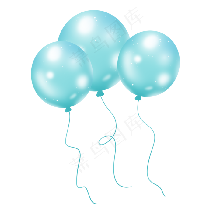 青色蓝色唯美气球2000x2000dpi300psd模版下载