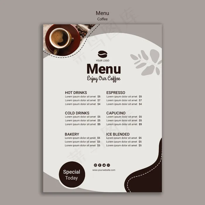 咖啡菜单模板