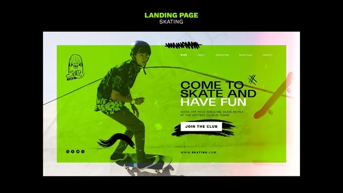 滑冰广告登录页模板