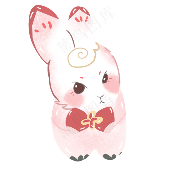卡通瞪着大眼睛的兔子2000x2000dpi300psd模版下载