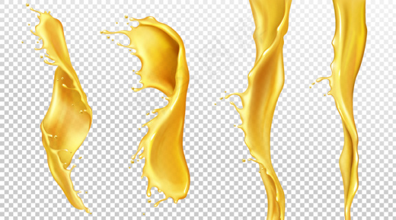 橙汁流下,液体飞溅