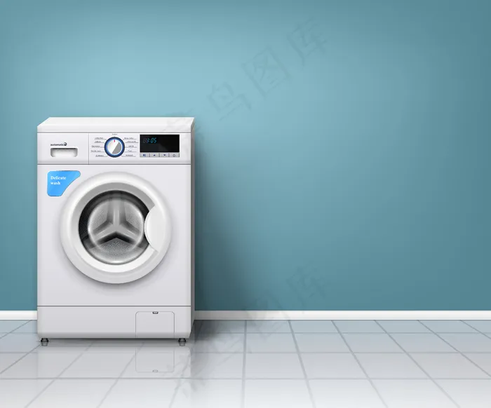 空洗衣房的现代洗衣机
