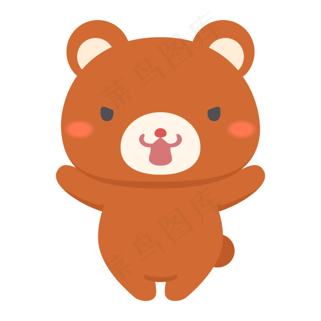 可爱熊动物来势汹汹矢量卡通动漫插画epsai矢量模版下载