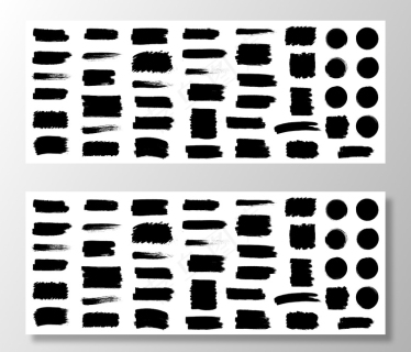 黑色集颜料,水墨笔,笔刷,画笔,线条,画框,画框,粗线条.