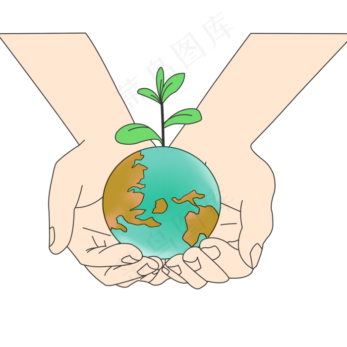 世界地球日卡通装饰图案(2000x2000(dpi:300))psd模版下载