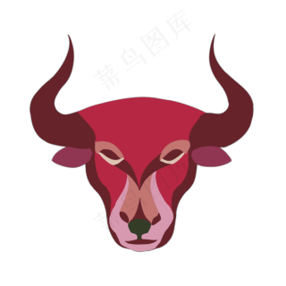 牛年水彩风牛头2000x2000dpi300psd模版下载