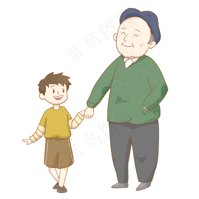 重阳节爷爷孙子祖孙情免抠png2000x2000dpi762psd模版下载