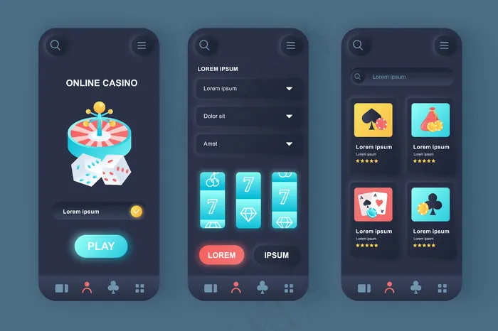 在线赌场现代设计ui手机app移动应用程序