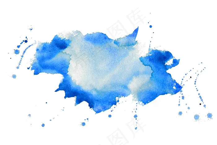漂亮的蓝色水彩画污点纹理背景设计