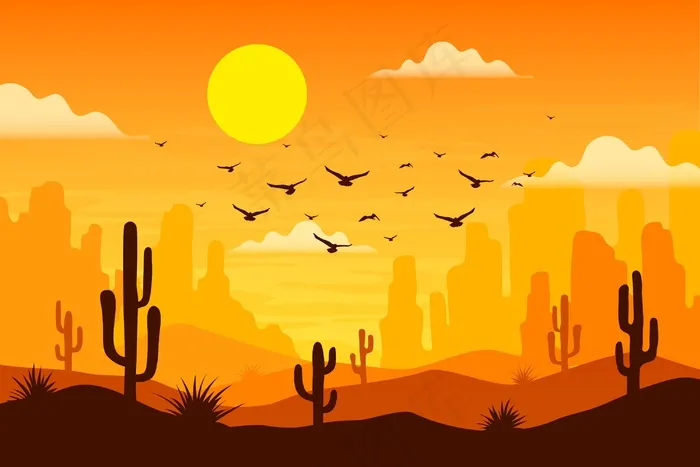 沙漠景观-视频会议背景