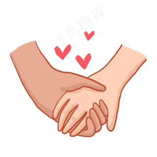 爱在情人节白色卡通爱心牵手装饰20002000pxpsd模版下载