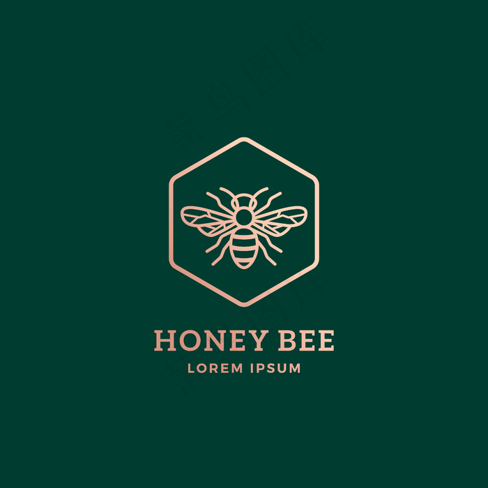 高级蜜蜂抽象标志,符号或标志模板.eps,ai矢量模版下载