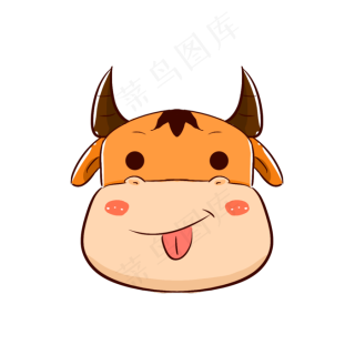 牛年水彩风牛头2000x2000dpi300psd模版下载