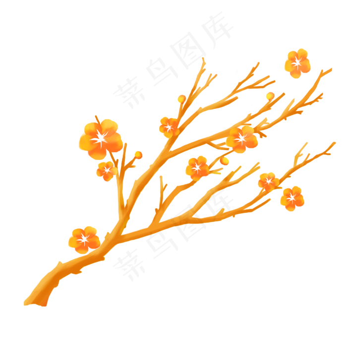       本素材作品名称为金色梅花