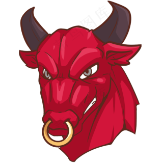 牛年水彩风牛头2000x2000dpi300psd模版下载