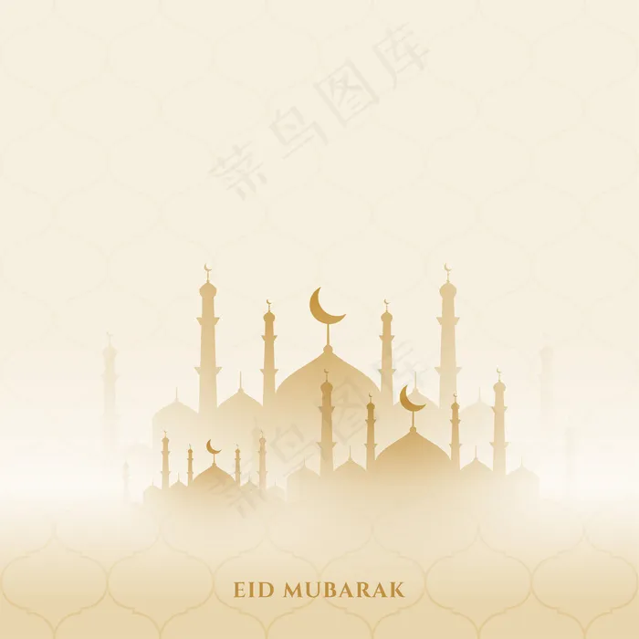 Eid穆巴拉克背景与清真寺设计