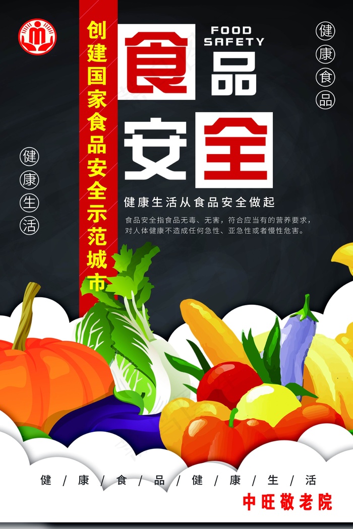 简约清新食品安全宣传周海报psd模版下载 - 菜鸟图库