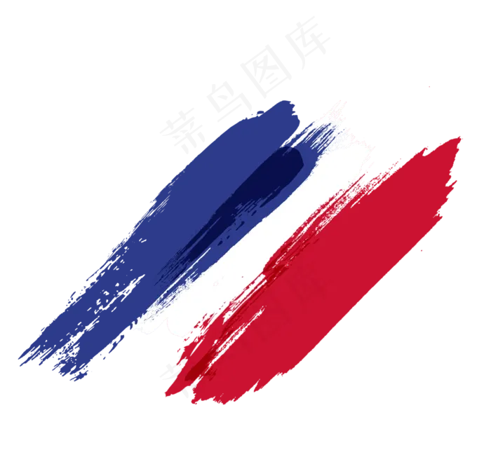 彩色墨迹笔刷法国国旗