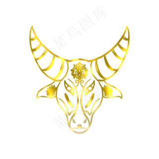 牛年水彩风牛头2000x2000dpi300psd模版下载
