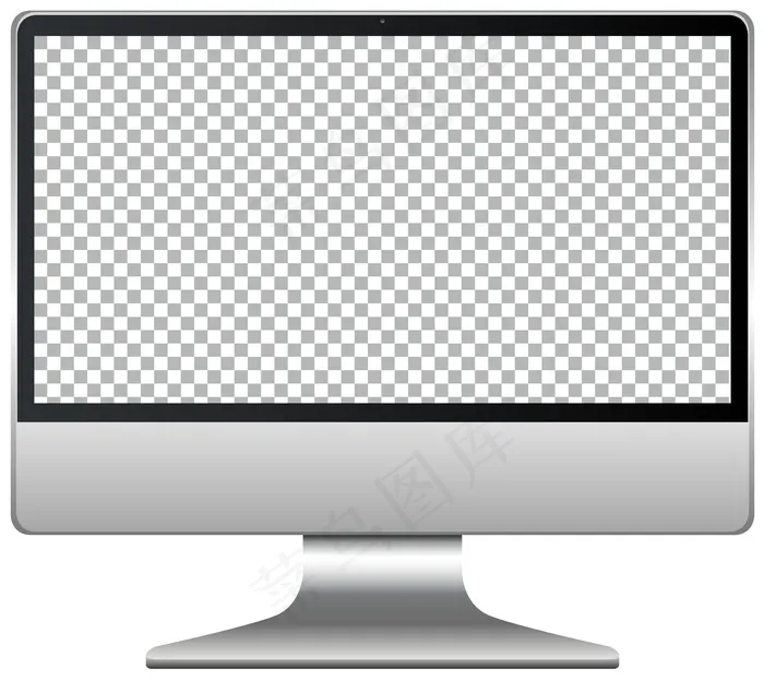 白色背景上隔离的计算机显示器