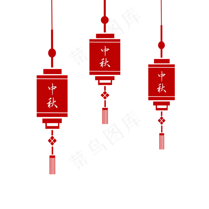 中秋节红色剪纸灯笼