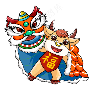 牛年舞狮图片7087x3543psd模版下载