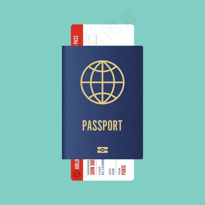 护照和登机牌插图