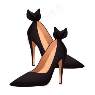 三八妇女节卡通手绘高跟鞋,免抠元素