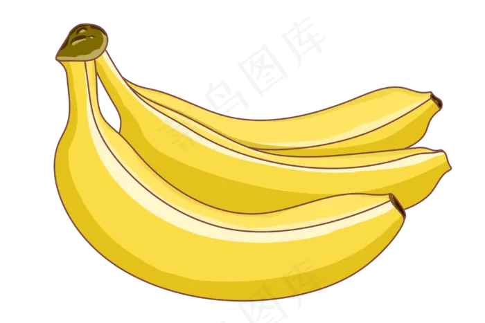 黄色弯曲香蕉插图