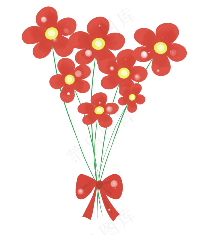 红色花朵花束
