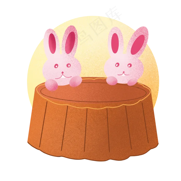 中秋粉色兔子